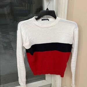 Brandy Melville  Women's Colorblock Sweater - White, Black, Red